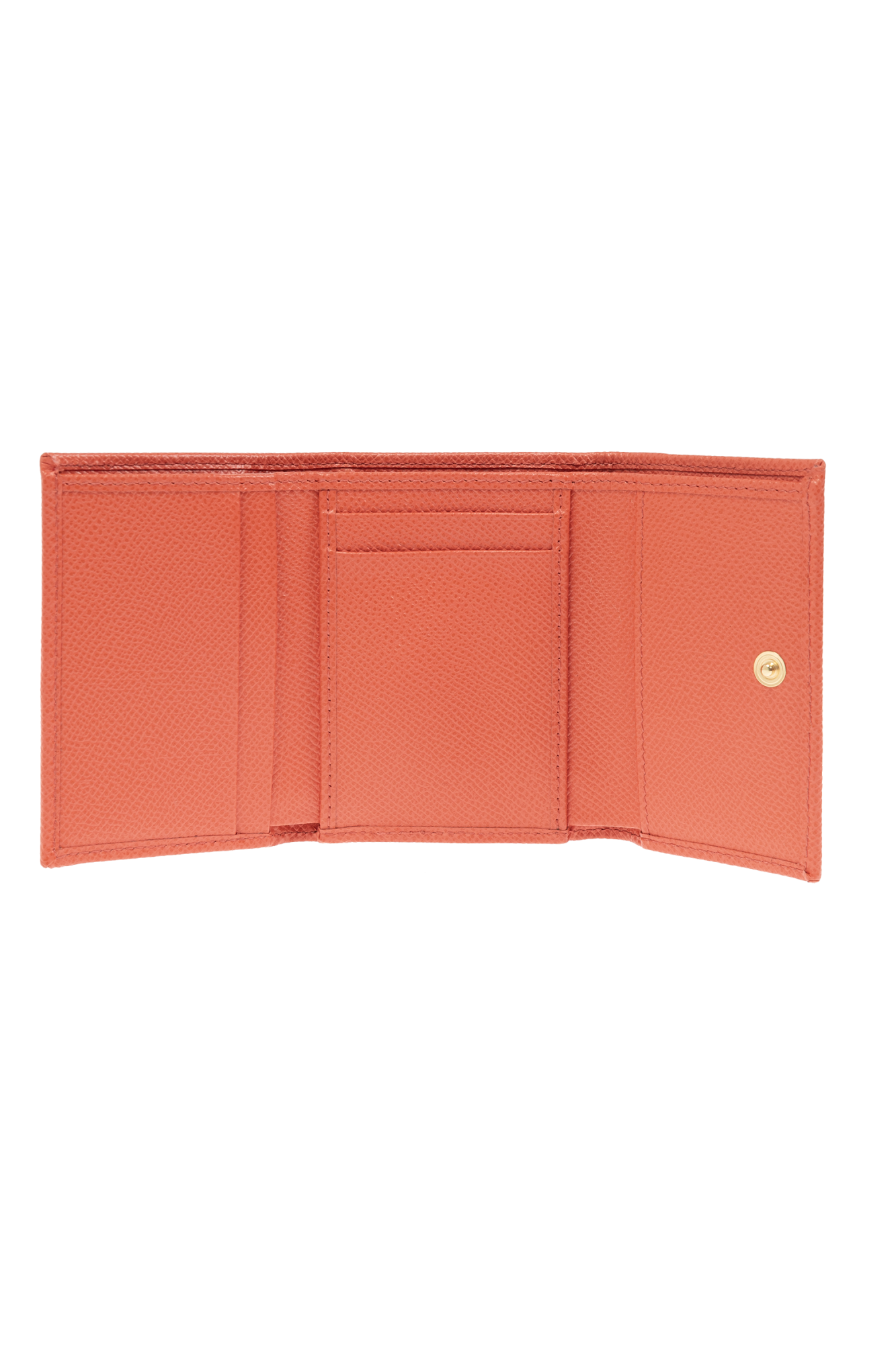 Orange Wallet with an engraved logo application Dolce